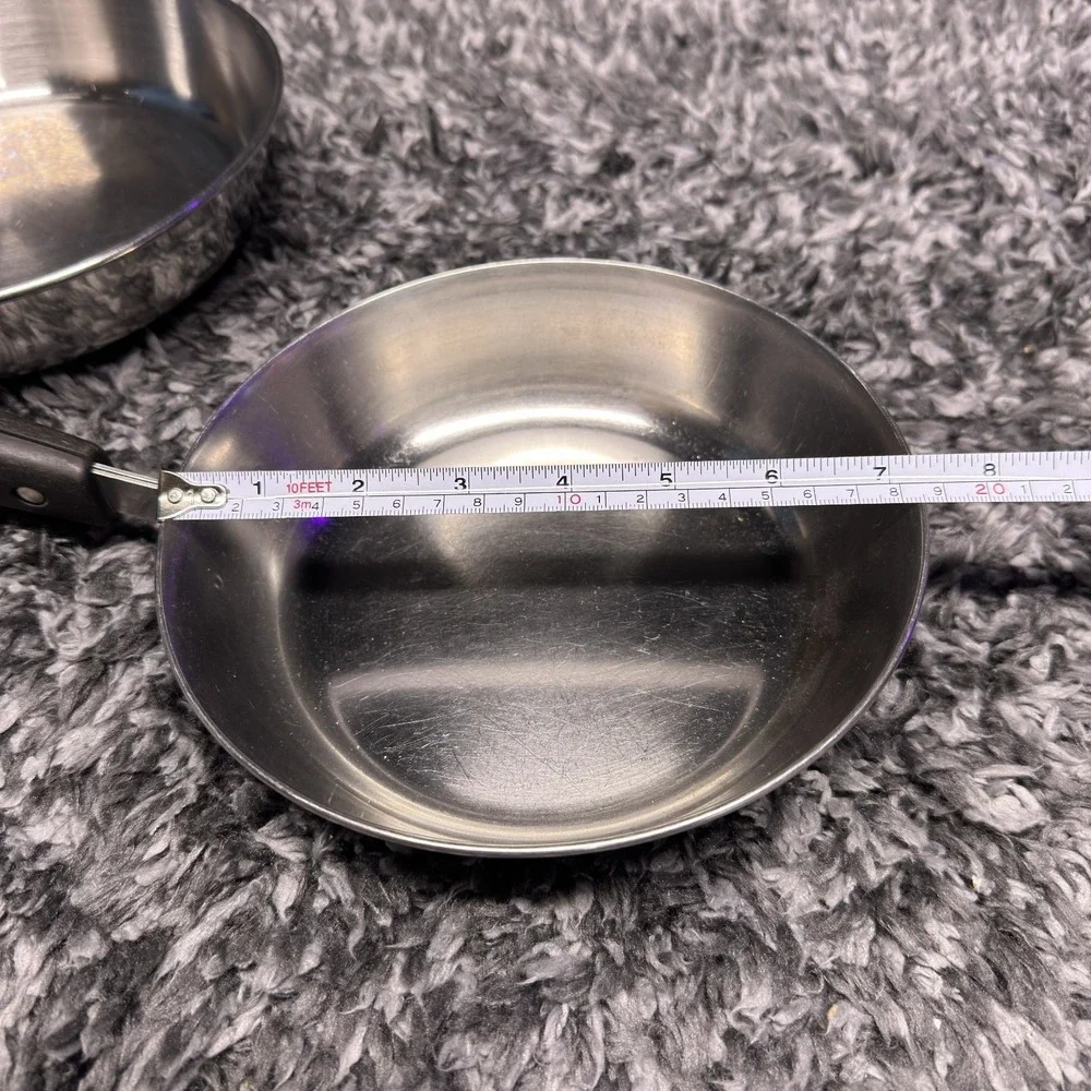 Revere Ware Skillet Pan Lot of 2 Stainless Steel Copper Clad 7